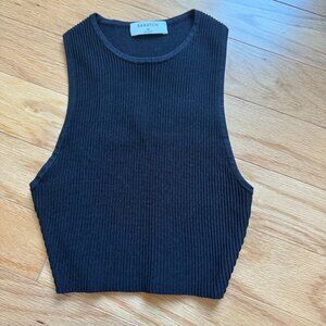 Aritzia Babaton Black Sculpt Knit Racer Tank Size XS